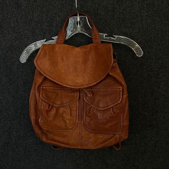 Fossil Women’s Brown Leather Backpack Bag Vintage Style Pockets Adj Straps - Picture 1 of 15